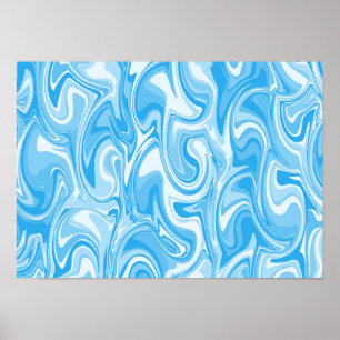 Poster Art de tourbillon abstrait - Bleu