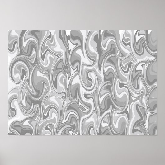 Poster Art de tourbillon abstrait - Gris (Devant)