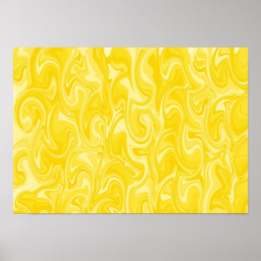 Poster Art de tourbillon abstrait - Jaune (Devant)