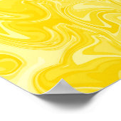 Poster Art de tourbillon abstrait - Jaune (Coin)