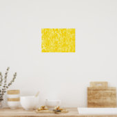 Poster Art de tourbillon abstrait - Jaune (Cuisine)