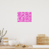Poster Art de tourbillon abstrait - Magenta (Cuisine)