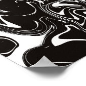 Poster Art de tourbillon abstrait - Noir et Blanc (Coin)