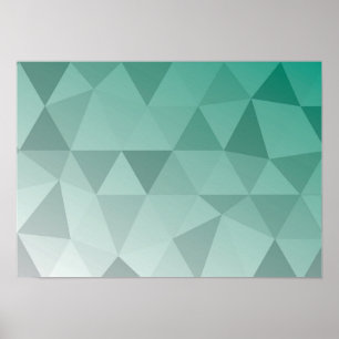 Poster Art de triangle abstrait - Tons rouges