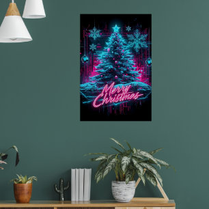 Poster Art de vacances néon futuriste