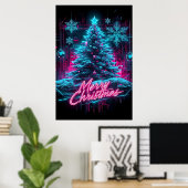 Poster Art de vacances néon futuriste (Bureau à domicile)