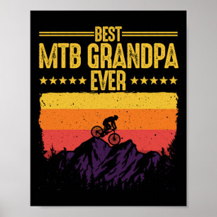 Poster Art de vélo de montagne cool pour hommes Grandpa M