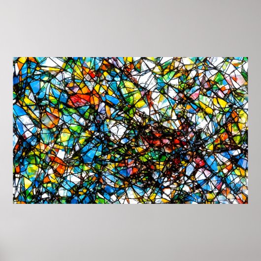 Poster Art de verre brisé abstrait (Devant)