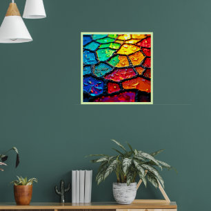 Poster Art de verre teinté arc-en-ciel en gros plan