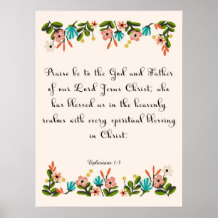Poster Art de vers de bible - 1:3 d'Ephesians