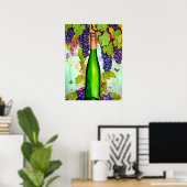Poster Art de vin à l'aquarelle (Bureau à domicile)