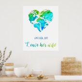 Poster Art de Voyage - Aquarelle Carotte en forme de coeu (Cuisine)