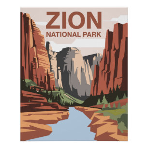 Poster Art de voyage du parc national de Zion