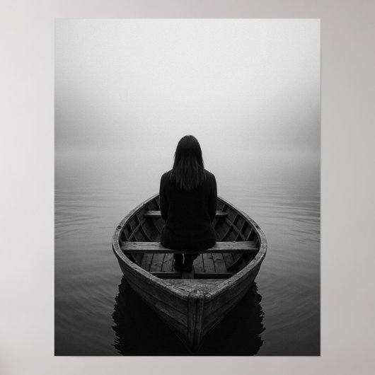 Poster Art de voyage féminin solo Fogbound et libre (Devant)