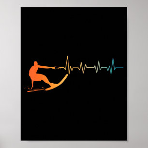 Poster Art de waterski cool pour hommes femmes entraîneur