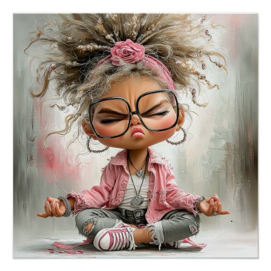 Poster Art de yoga drôle et impertinent (Devant)