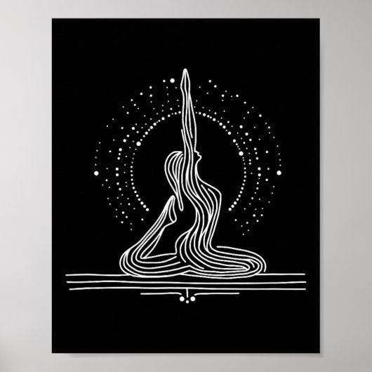 Poster Art de yoga en une ligne  (Devant)