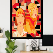 Poster Art Déco (Bureau à domicile)