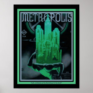Poster Art Deco 1927 "Metropolis" Movie