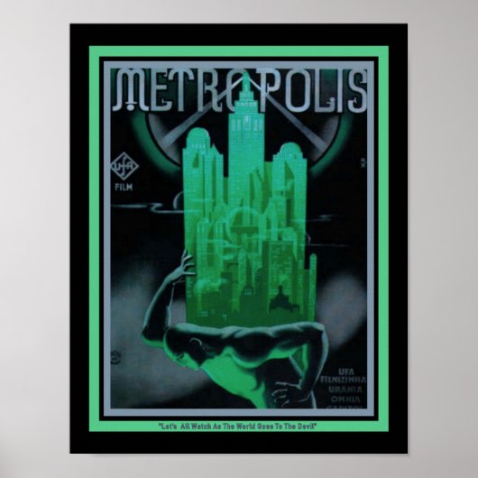 Poster Art Deco 1927 "Metropolis" Movie (Devant)