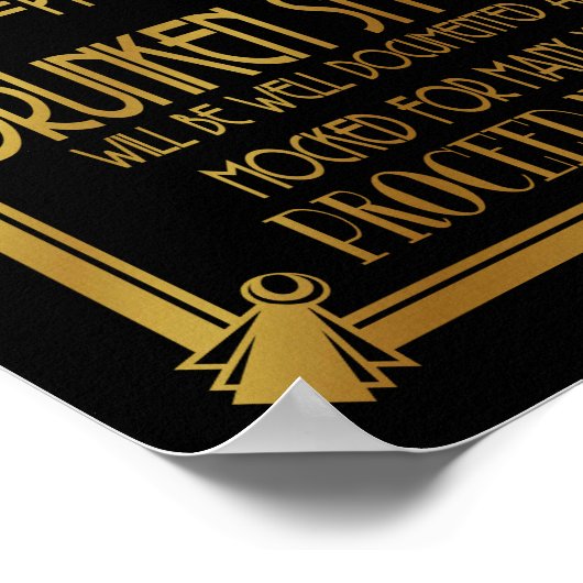 Poster Art Deco 20's style OPEN BAR (Coin)