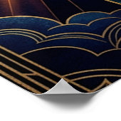 Poster Art Deco Angelic Feather Tree Gold & Midnight Post (Coin)