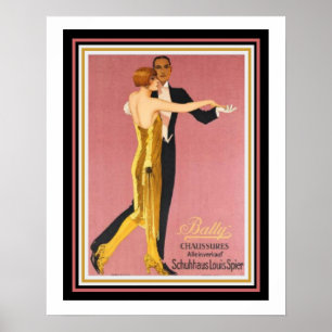 Poster Art Déco "Bally Chaussures" 16 x 20