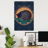 Poster Art Deco Cat Fish Trophy Wall Art (Bureau à domicile)