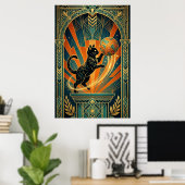 Poster Art Deco Cat Fish Trophy Wall Art (Bureau à domicile)