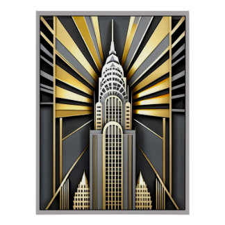 Poster Art Deco Chrysler Building Poster.