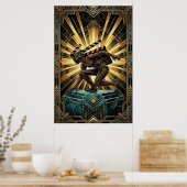 Poster Art Deco Clapperboard Cyborg Silhouette Art (Cuisine)