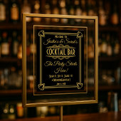 Poster ART Deco Cocktail bar signe Gatsby Party des année