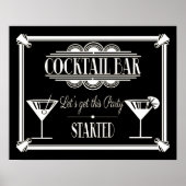 Poster ART Deco Cocktail bar signe Gatsby Party des année (Devant)