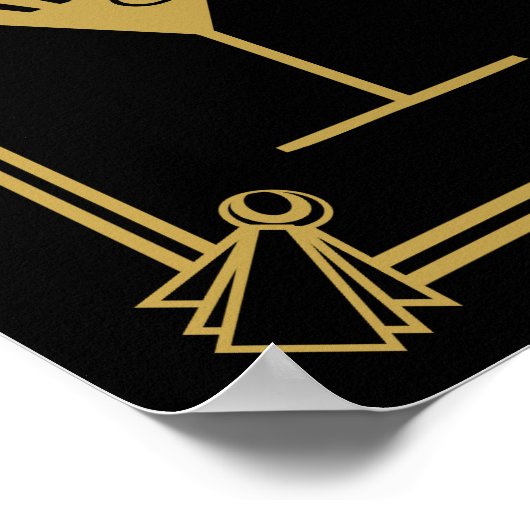 Poster ART Deco Cocktail bar signe Gatsby Party des année (Coin)
