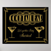 Poster ART Deco Cocktail bar signe Gatsby Party des année (Devant)