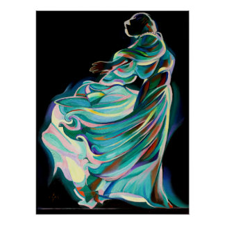 Poster Art Deco Danseur Abstrait - Impression d'Art