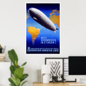 Poster Art déco de Hambourg-Amerika Linie (Bureau à domicile)