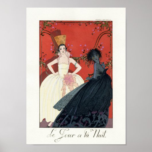 Poster Art déco de la journée et de la nuit à Pari (Devant)