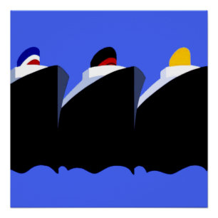 Poster Art Déco des paquebots de croisière vintage