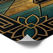 Poster Art Deco Egyptian Pyramid Cat Wall Art (Coin)