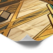 Poster Art Deco Egyptian Throne Cat Wall Art (Coin)