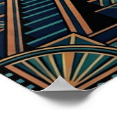 Poster Art Deco Elephant Pyramid Golden Sunset (Coin)