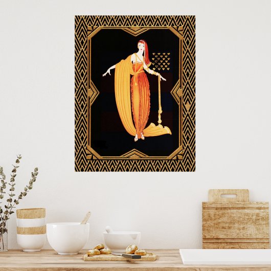 Poster Art déco en plaque de mode (Cuisine)