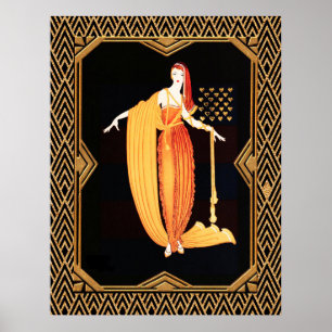 Poster Art déco en plaque de mode