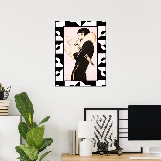 Poster Art Deco Flapper (Rene Vincent 1920/30s) (Bureau à domicile)