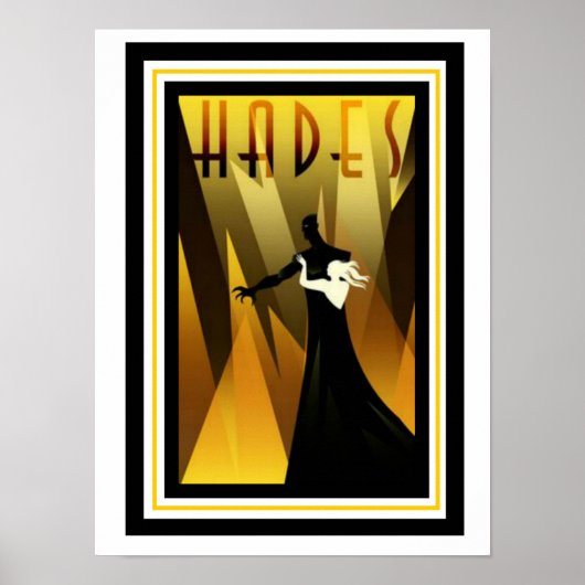 Poster Art Déco Hades 12 x 16 (Devant)