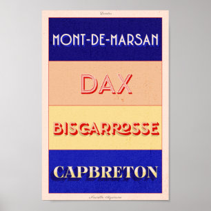 Poster Art déco Landes Nouvelle Aquitaine
