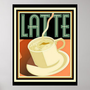 Poster Art Déco Latte 16 x 20