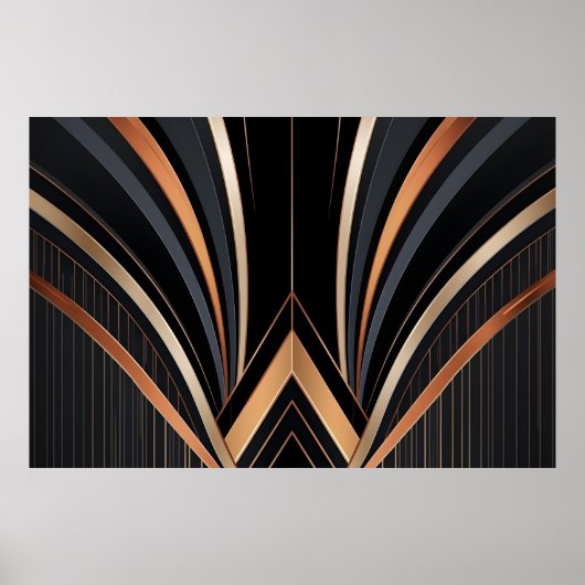 Poster Art Deco Metallic Geometric Elegance (Devant)