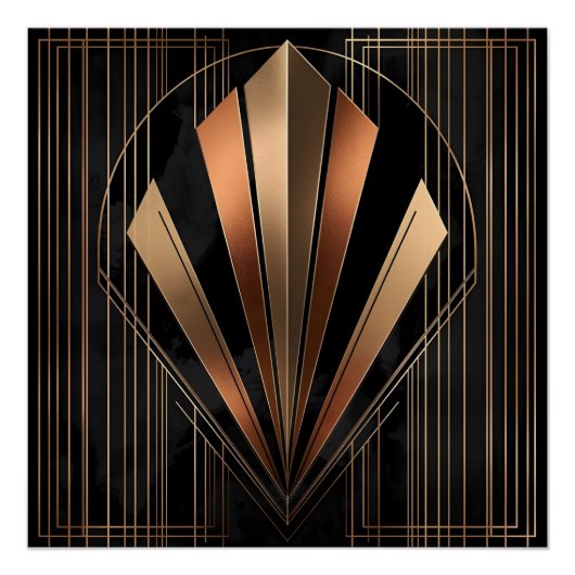 Poster Art Deco Metallic Geometric Elegance (Devant)